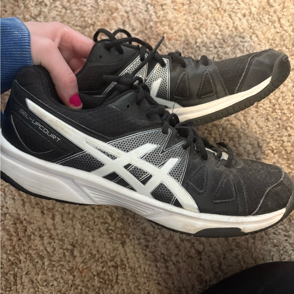 ASICS Black and White Volleyball Shoes